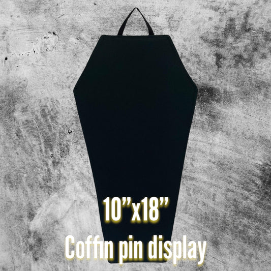 Coffin shaped pin display